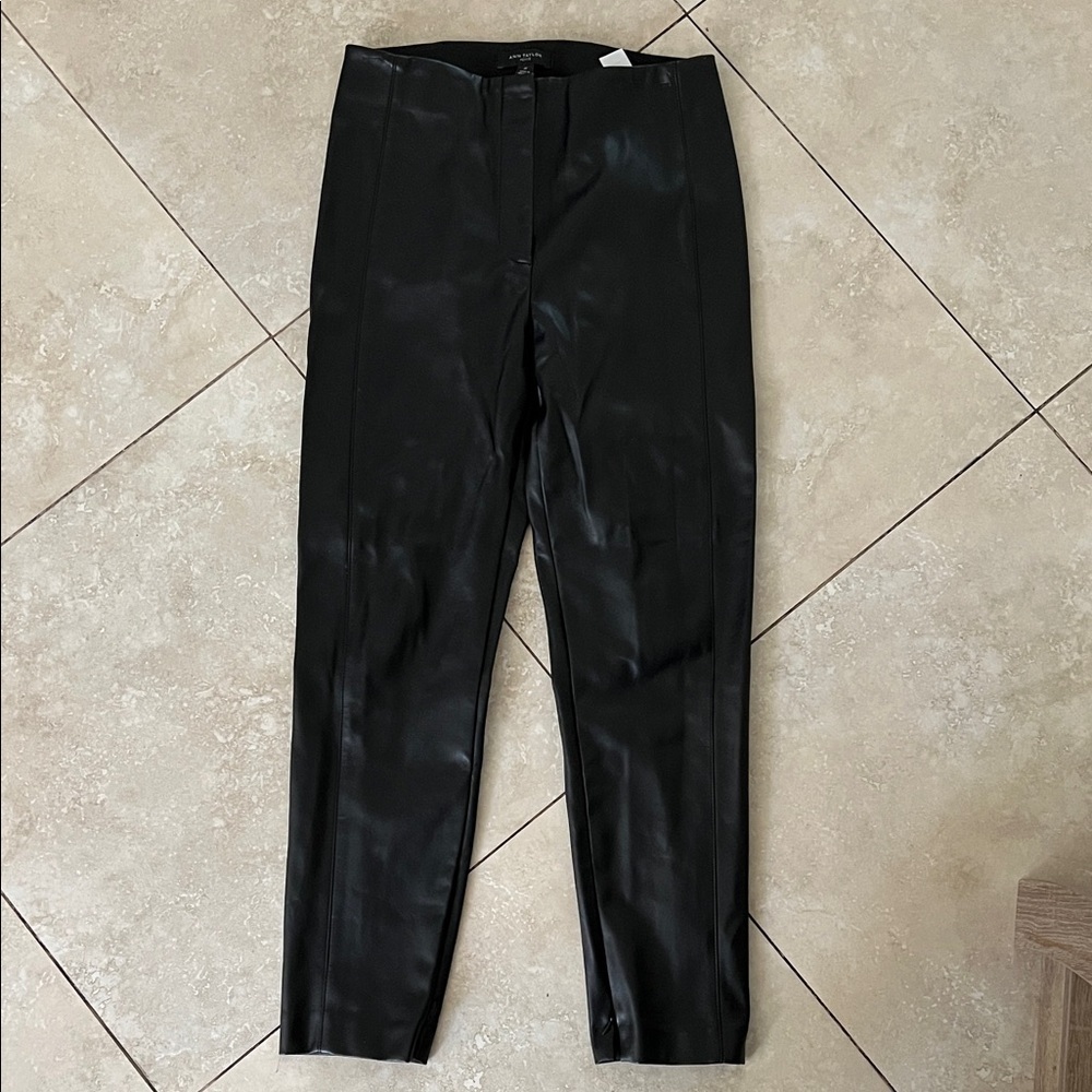 Ann Taylor Glossy Black Pleather Pants